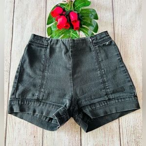 Bullhead Women’s Charcoal Grey High Rise Back Zipper Denim Short Size 1